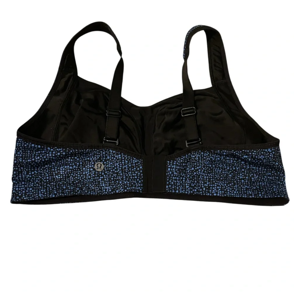 Lululemon Blue Polka Dot‎ Sports Bra Size 10 Athletic Yoga Running